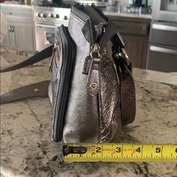 The Sak Platinum Leather Crossbody Bag Purse - Picture 5 of 8